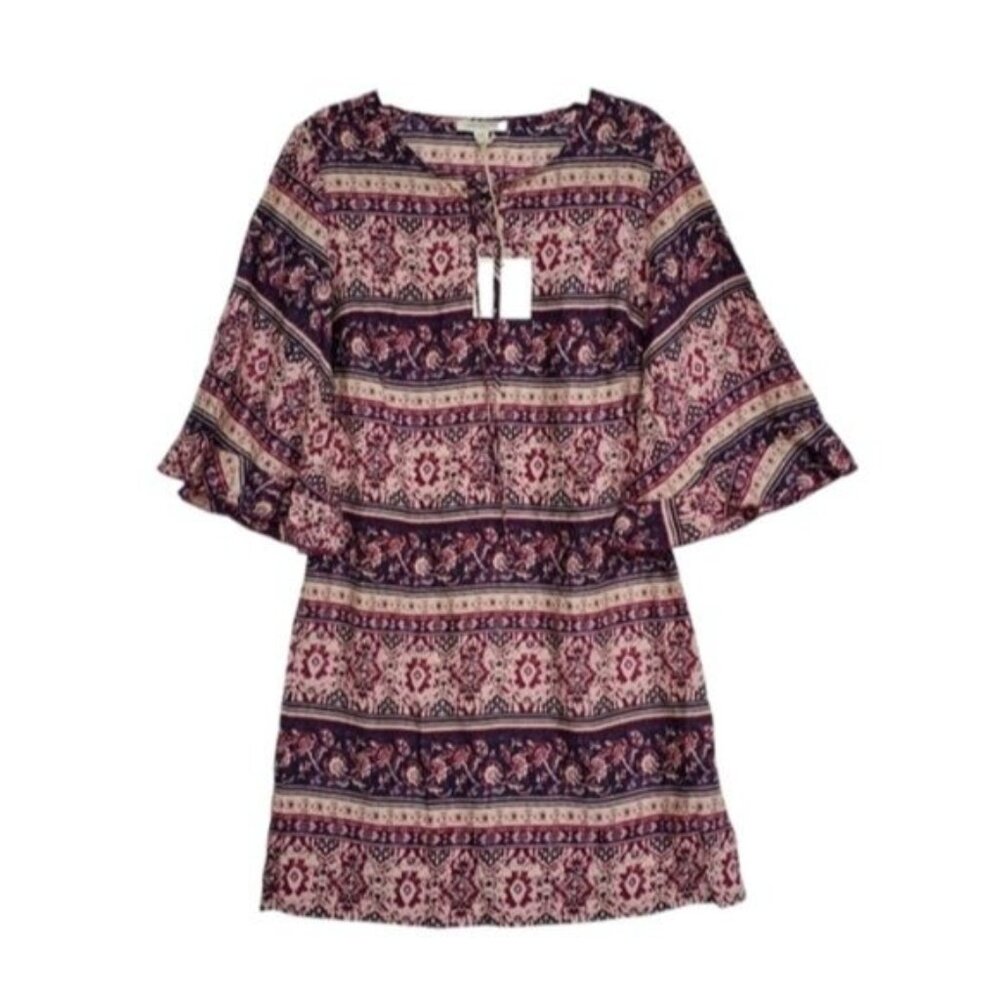 Boho Babydoll Dress Pink NWT